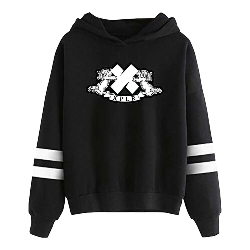 

Sam and Colby XPLR Angel Knit Hoodie Fashion Pocketless Parallel Bars Sleeve Streetwear Men Women Sweatshirt Couple Clothes