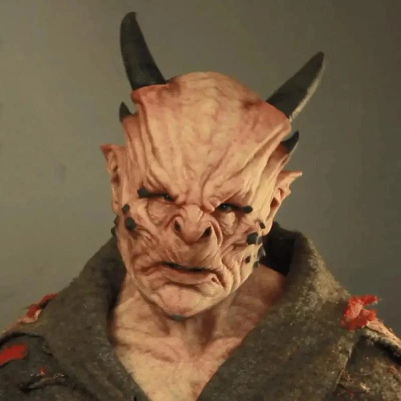 Halloween Devil Masks Face Cover Horror Cosplay Headgear Prop Masquerade Performance Costume Props Scary Horns Masks