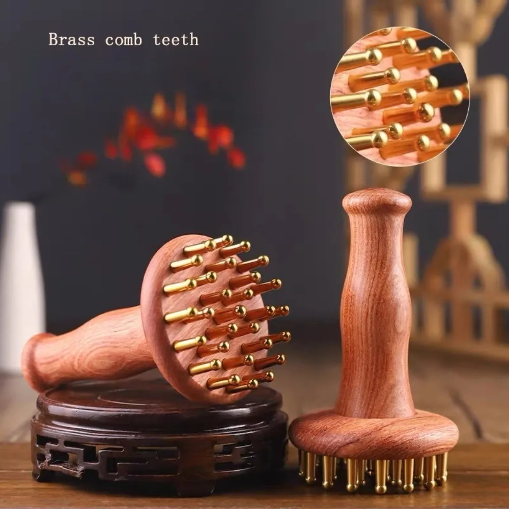 

Brass Gua Sha Massage Tool Body Head Meridian Lymphatic Muscle Relief Massage Dredging Brush Whole Body Meridian Scraping Tool