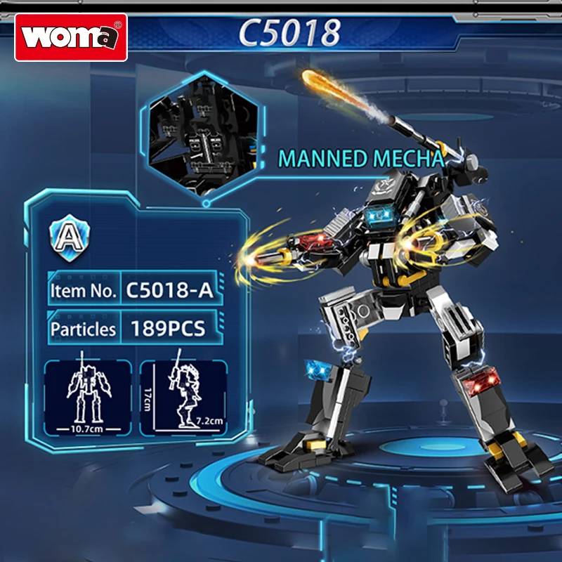 

Набор строительных блоков Brave Warrior Mecha, комбинированный робот-кирпичи 4-в-1, игрушка для детей, подарок для мальчиков