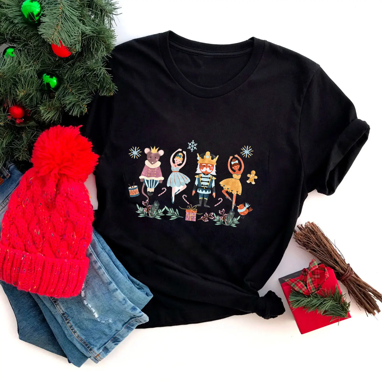 Nutcracker Christmas Squad Ballet Dance Collage Matching T-Shirt