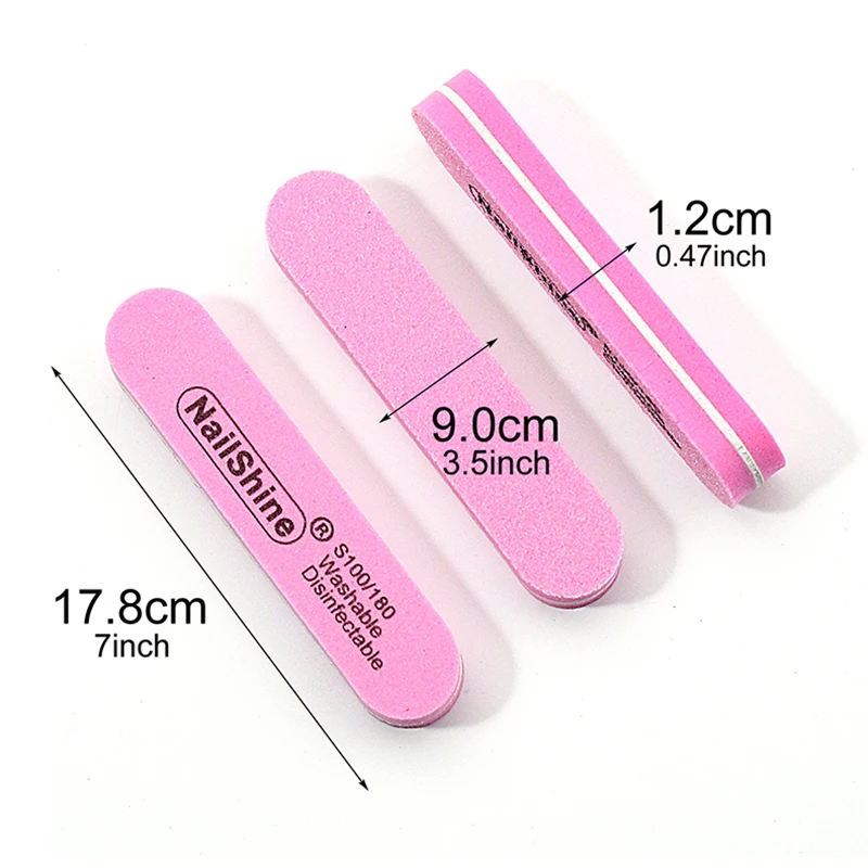 5/10Pcs Nail Manicure Tools Colorful Professional Sanding Files 100 180 Double-Sided Nail Sandpaper Buffer Polishing Accessories