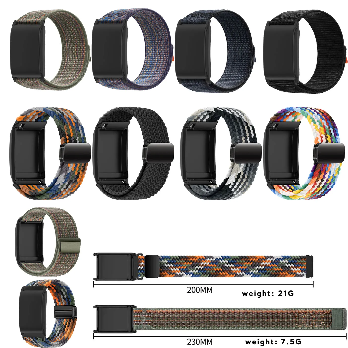 Watch Band for Whoop 4.0 5.0 Nylon Loop Bracelet Lightweight Wristband for Whoop 5.0 Adjustable Weave Fabric Strap Accessories