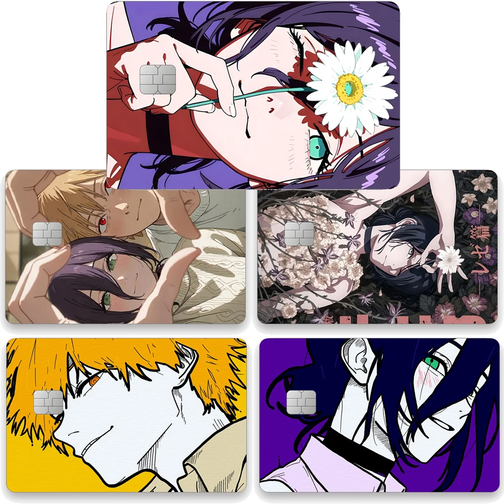 Pegatinas decorativas de Chainsaw Man: Reze, Arc, Denji, tarjetas de tráfico, pegatinas de banco, exquisitos parches de anime y dibujos animados, calcomanías, regalo