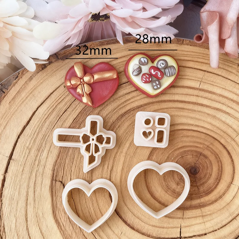 Valentine\'s Day Fruits Chocolate Heart Polymer Clay Cutters Cherry Strawberry Shaped Earrings Pottery Clay Jewelry Making Tools