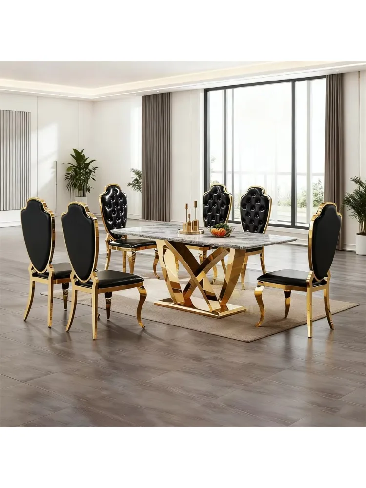 # Modern artificial marble Dining Table Set 6 Seater Dinning Table Set 6 Chair Luxury Marble make 35days
