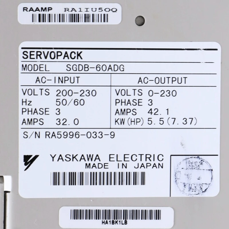 محرك سيرفو Yaskawa SGDB-60ADG الجديد في الصندوق ضمان لمدة سنة واحدة #2