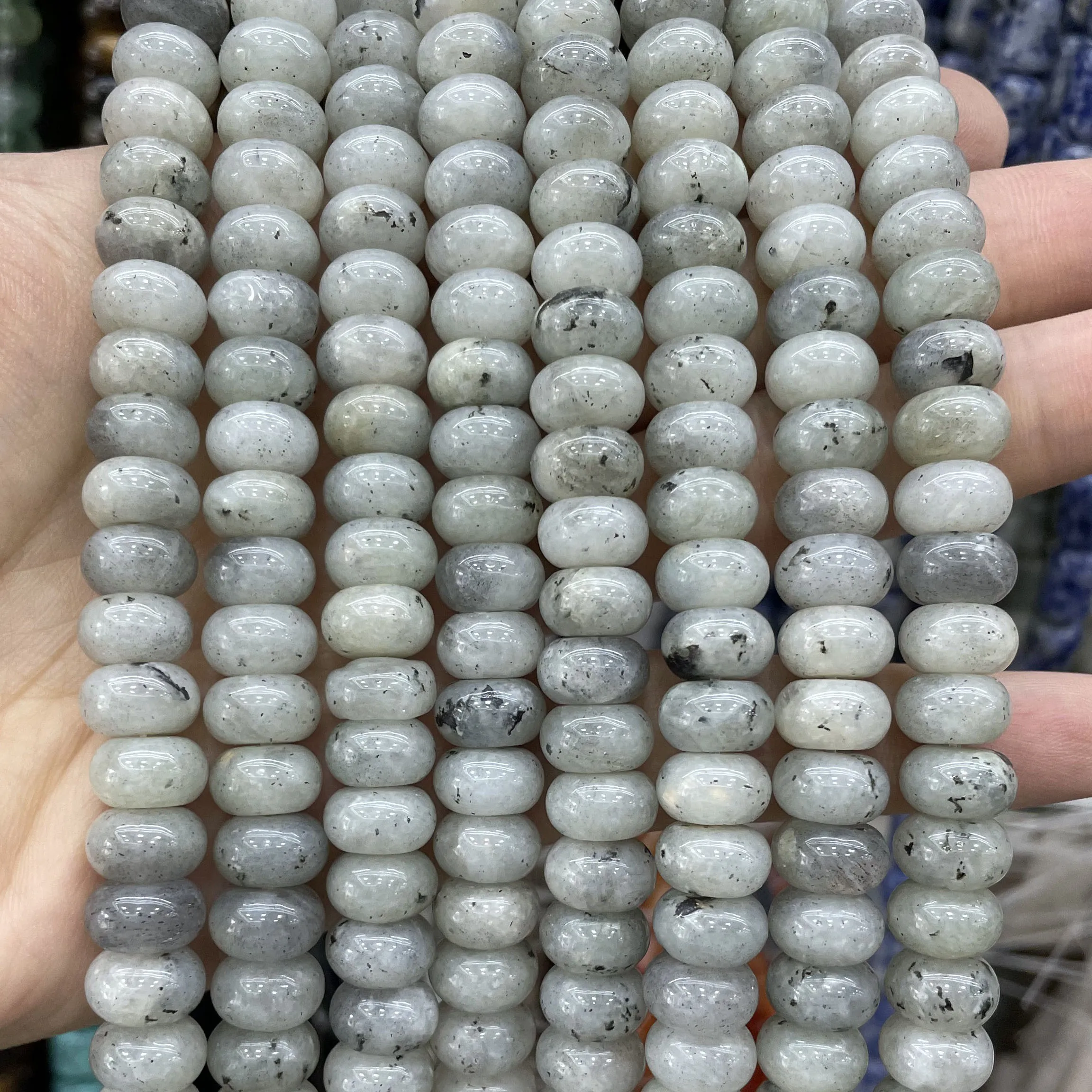 4 6 8 10 MM Naturstein Tigerauge Quarz Aventurin Flache Rondelle Raum Perlen Für Schmuck Machen Diy Halskette zubehör – Detail 5