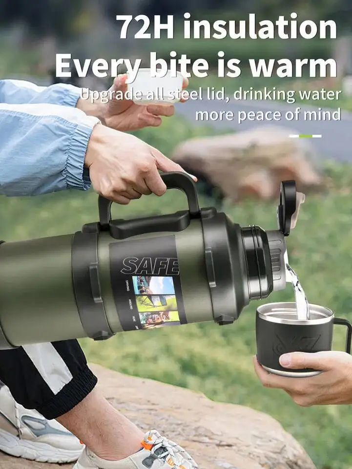 

Thermos -1.7L//2.5L/4L Stainless Steel Thermos, Suitable For Travel, Camping -2.5 Liters Super Large Vacuum Insulati