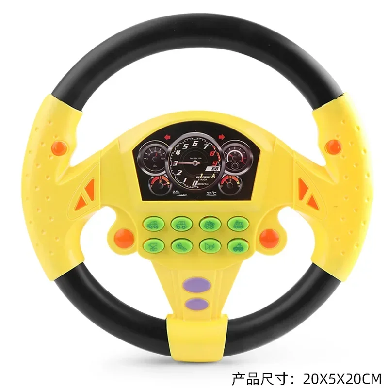 Copiloto de conducción de coche simulado para niños, volante eléctrico, cochecito educativo Musical, conducción, juguetes vocales, 2 colores