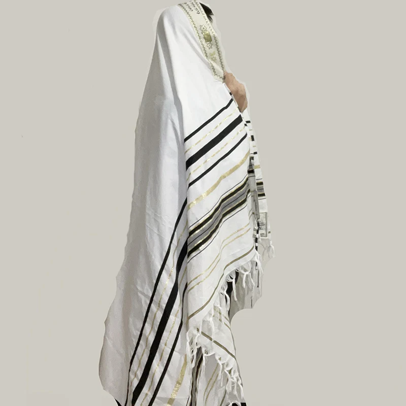 Jewish Tallit Prayer Shawl Men Women Traditional Stripes 130x180cm Large Size  Scarf Gift Shawl Tallit  Jewish Prayer Scarves