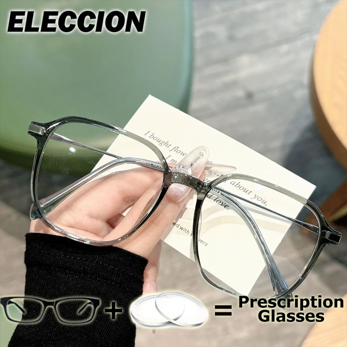 ELECCION نظارات طبية TR90 إطار مربع مكافحة نظارات الضوء الأزرق تخصيص النساء نظارات للقراءة قصر النظر الشيخوخي #4