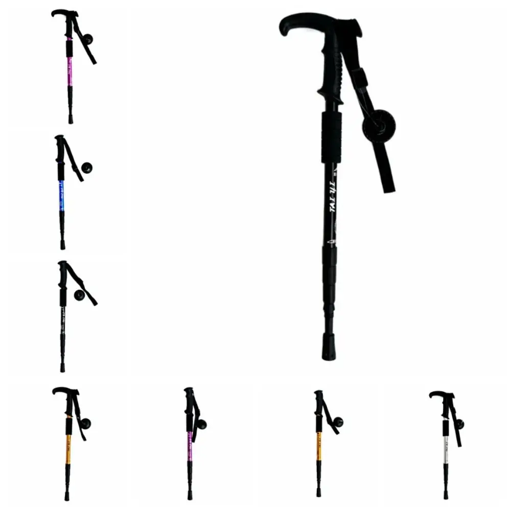 

4 Section Trekking Poles Non-slip Wear-resistance Walking Stick Multifunction Portable Foldable Crutches Outdoor Exploration