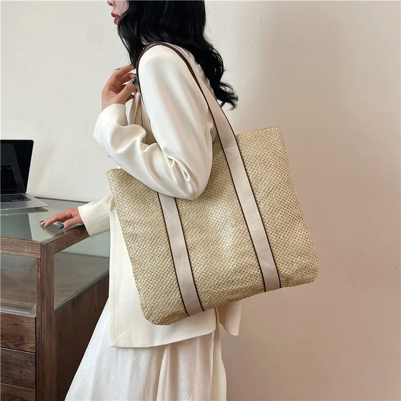 

Summer Handmade Bags for Women Beach Weaving Ladies Straw Beach Bag Large Capacity Top Handle Handbags Totes