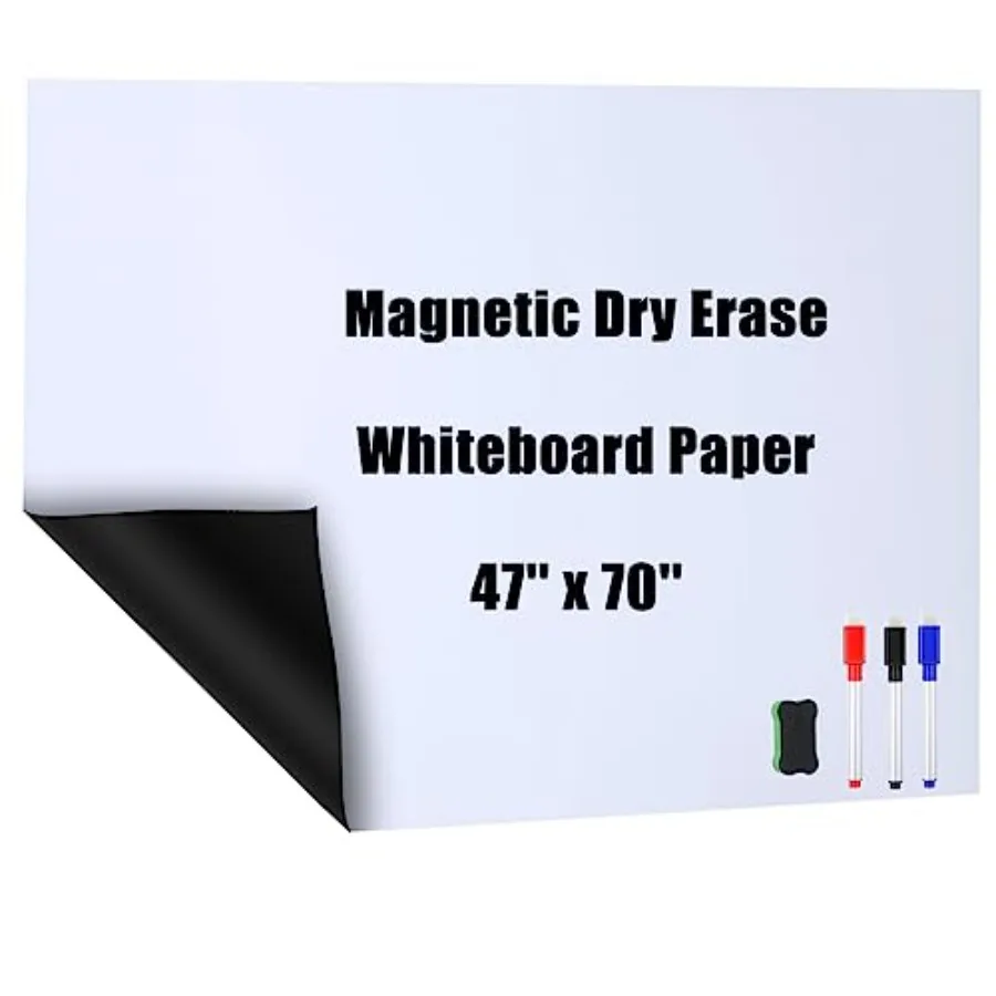 

Dry Erase Whiteboard Sticker Wall Decor Self-Adhesive Whiteboard Contact Paper Magnetic White Board Wall Paper Peel and Stick w