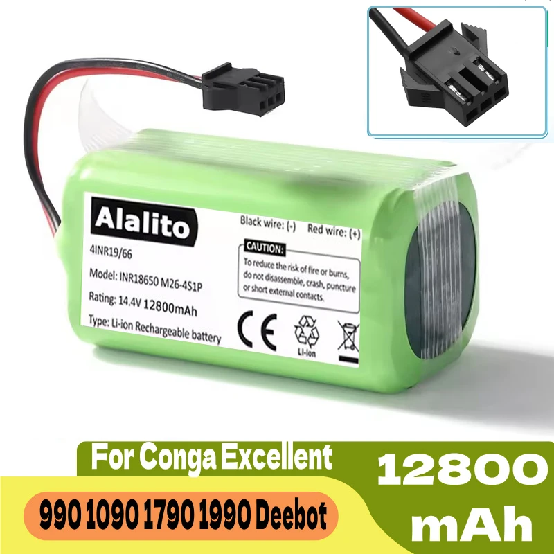 Bateria conga 990 1090 950 cecotec 14,4 V 4.0Ah batería de iones de litio para Ecovacs Deebot DN621 601/605 Eufy RoboVac 35C Panda i7 V710