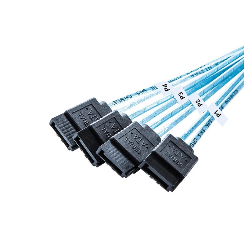 100cm New Mini SAS HD SFF8644 To SATA Cable 4 port 7Pin, Mini SAS HD SFF-8644 to 4 SATA 7pin 12GB for Hard Disk Data Server