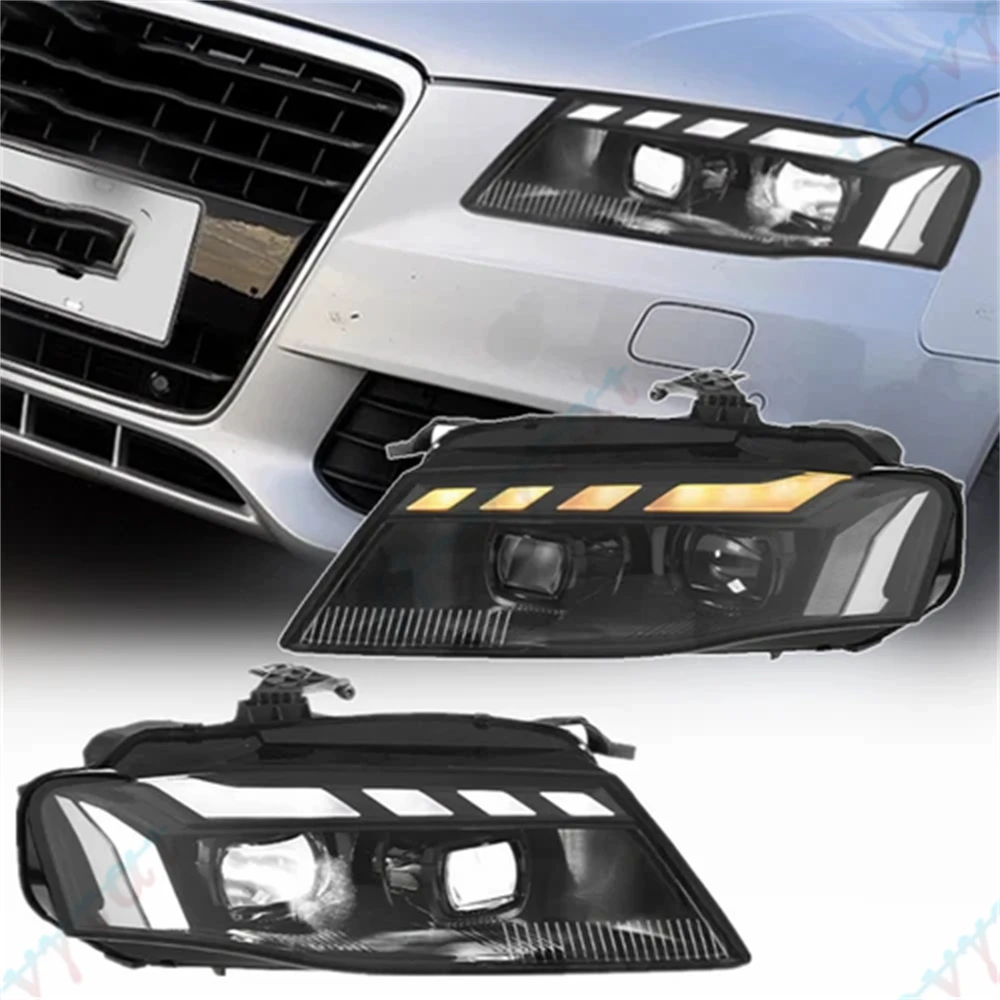 Pair LED Headlights For 2009 2010 2011 2012 Audi A4 S4 B8 Headlamps RS Style Front Lights Turn Signal DRL Head Lamp Assembly