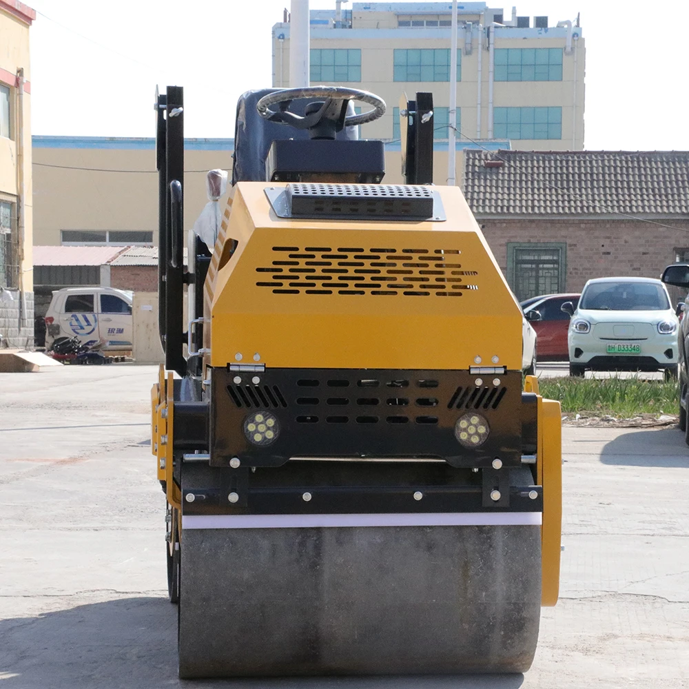 آلات الطريق 1T أسطوانة الطريق ذات الطبل المزدوج أسطوانة الطريق الاهتزازية ذات الطبل المزدوج للبيع