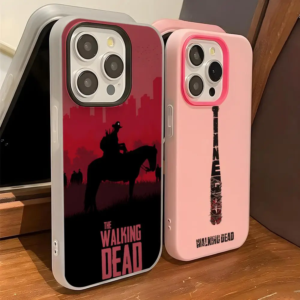 

IP T-The W-Walking D-Dead Phone Case IPhone 17 Air 16 15 14 Plus 13 Pro Max 2 Soft Frosted Candy Transparent Jelly 2-in-1