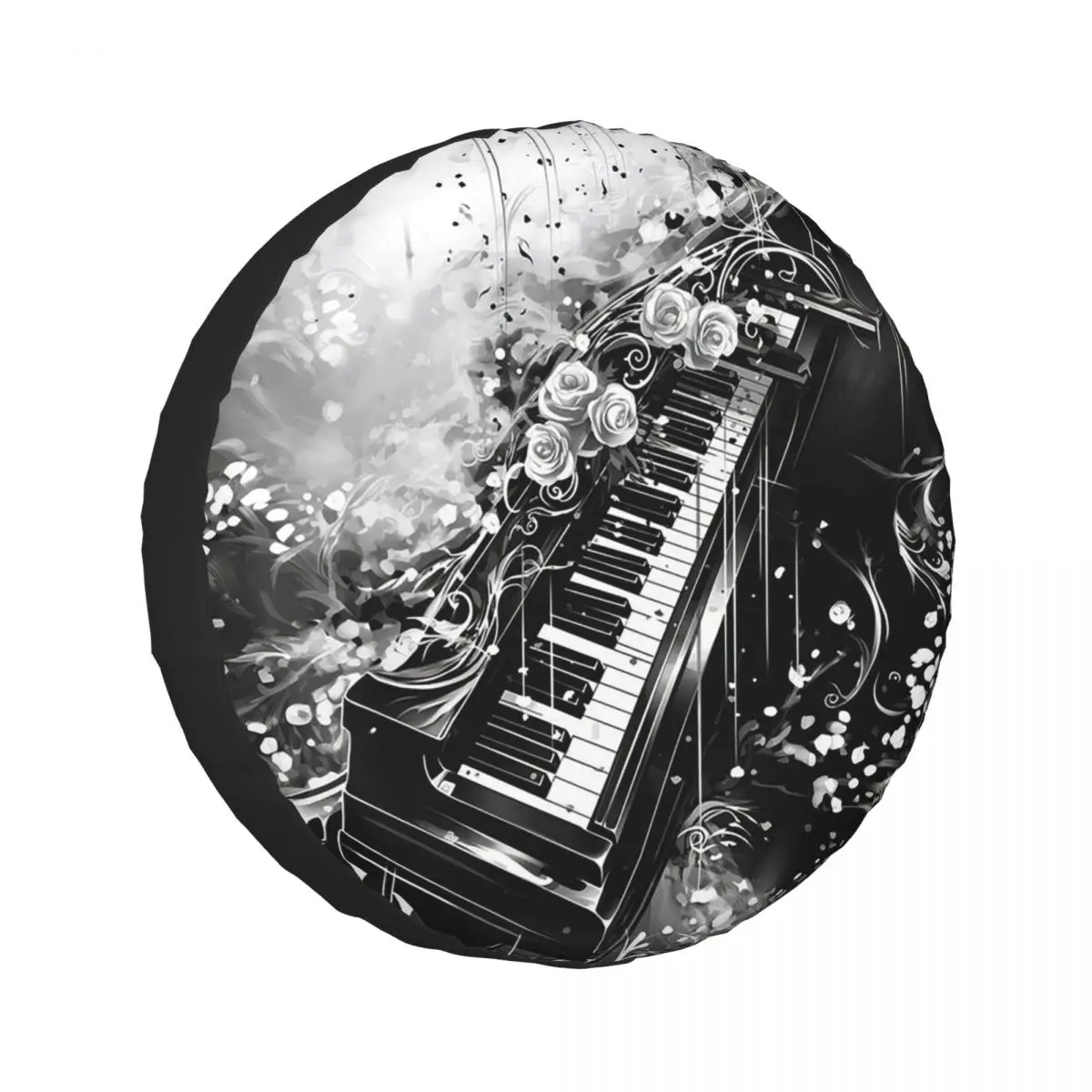 

Custom Abstract Piano Keys With Musical Notes Spare Tire Cover for Jeep SUV RV 4WD Mitsubishi 4x4 Wheel Protector Covers