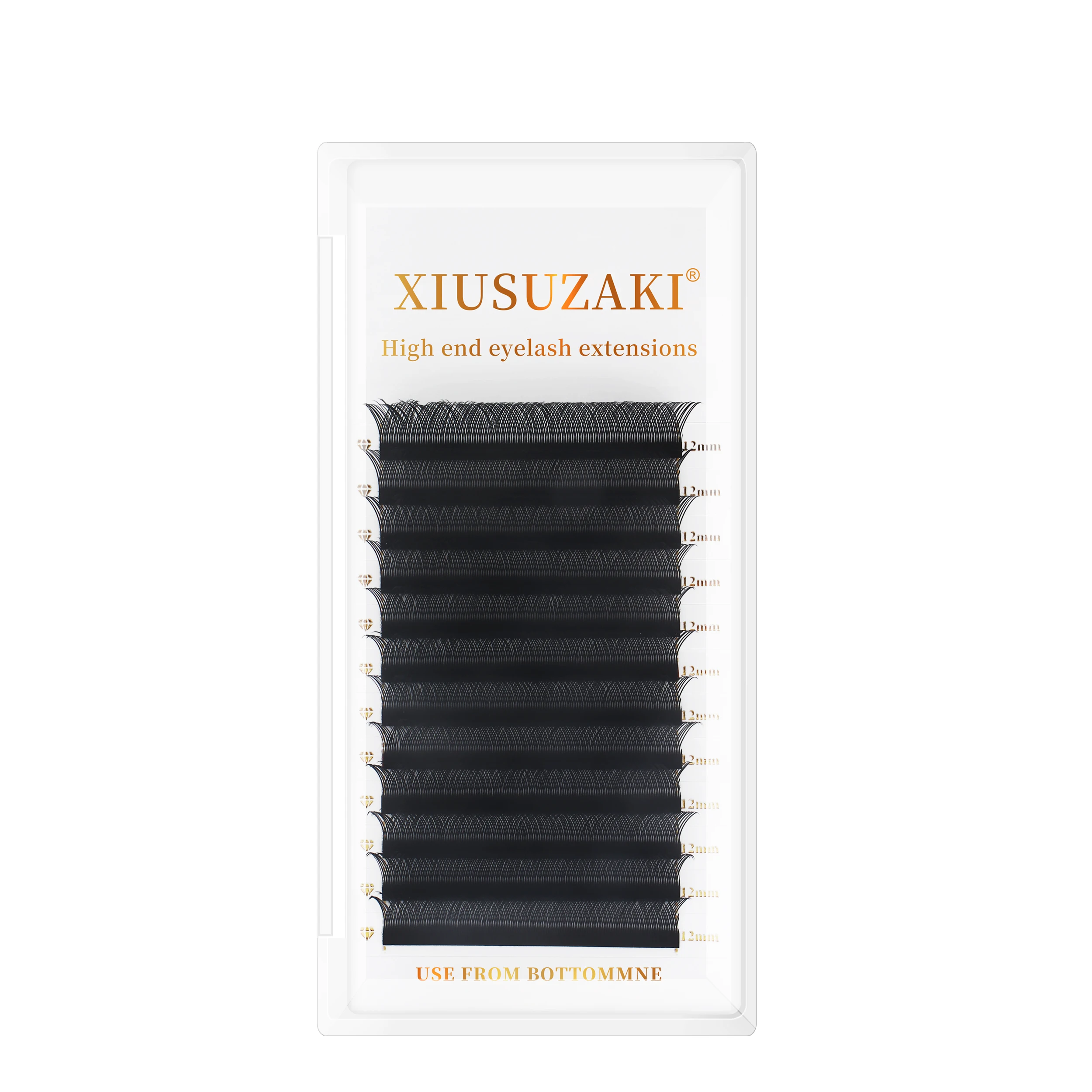 Extensiones de pestañas XIUSUZAKI YY en forma de marrón, negro, doble punta Triple, extensión de pestañas, volumen suave prefabricado, extensión de pestañas en abanico