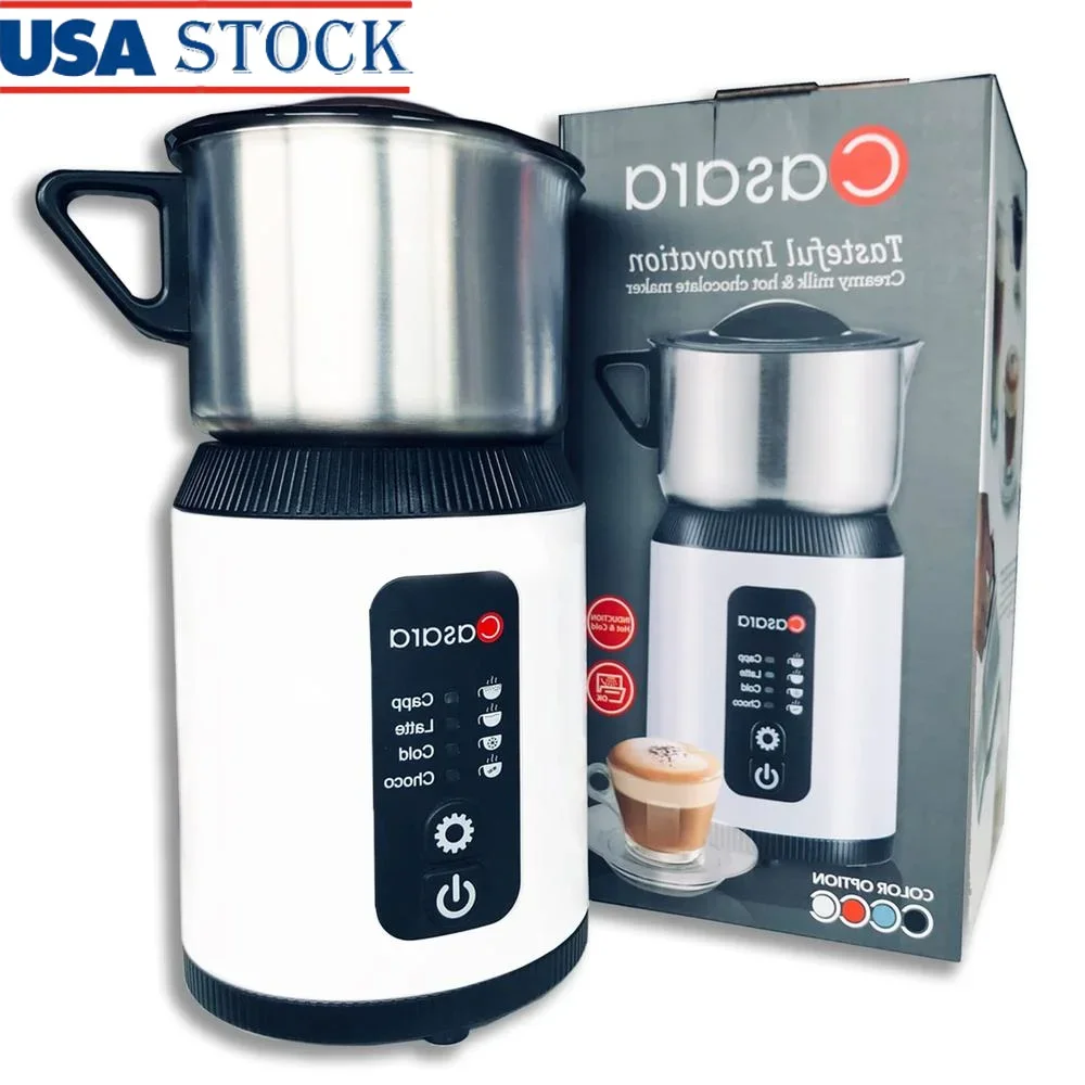 

4-in-1 Electric Milk Frother Steamer Stainless Steel Pitcher Hot Cold Foam Maker Milk Warmer Coffeehouse Style Drinks