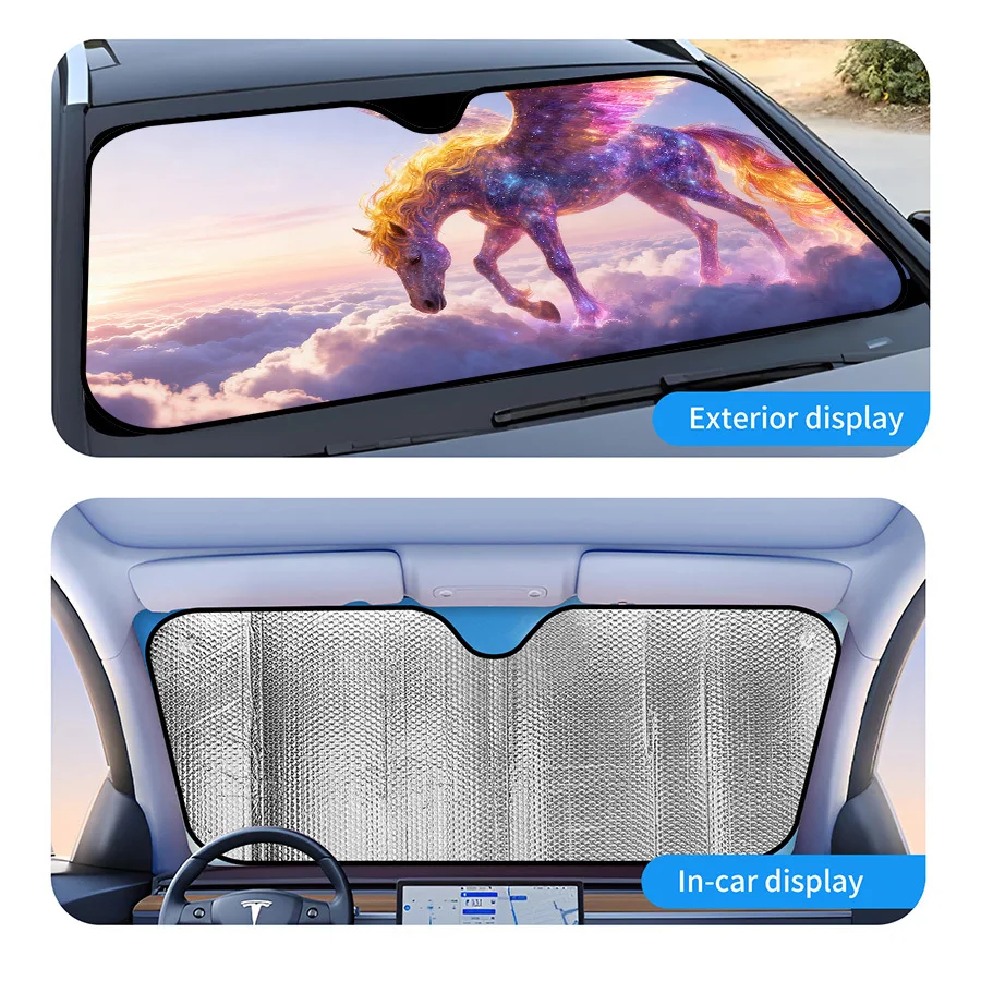 Multi-Functional Foldable Car Windshield Sunshade With 3 Sizes, Universal Fit For Windshield, UV Protection For Summer Driving,