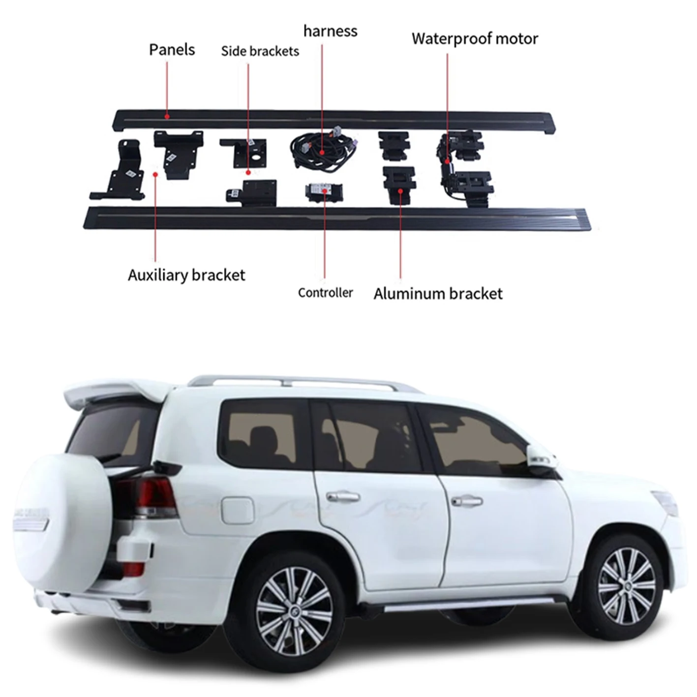 

Epic Level Automotive Parts Automatic Electric Power Side Step Running Board for LC200 With Side Skirts