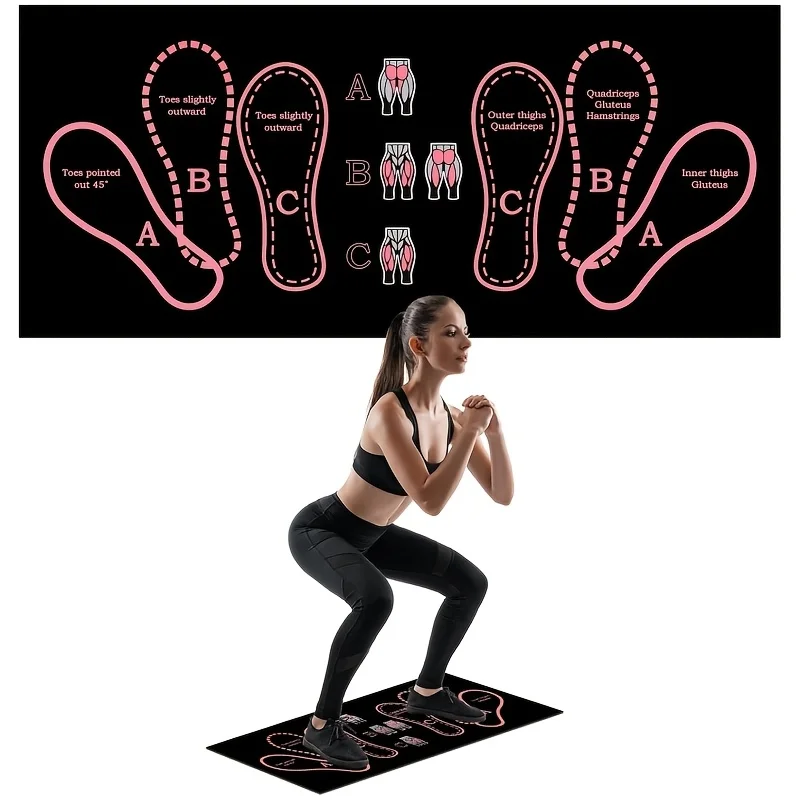 Anti-Slip Squat Mat Squat Mat with Foot Position Sports Accessories for Home Workout Shock-Absorbing Suitable for Home & Gym Use