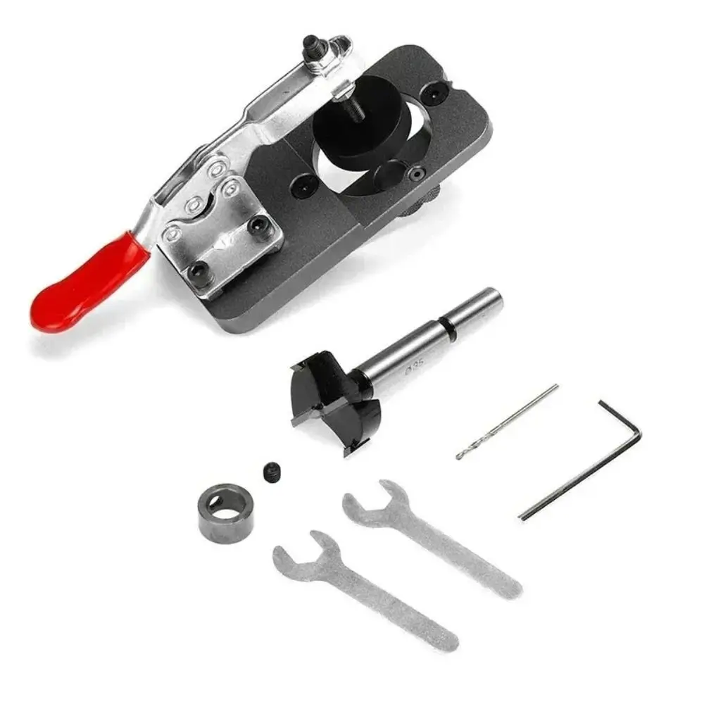 High Precision 35mm Hinge Boring Jig Kit Multifunctional Accurate Position Hinge Drilling Guide Jig Safety Wear Resistant