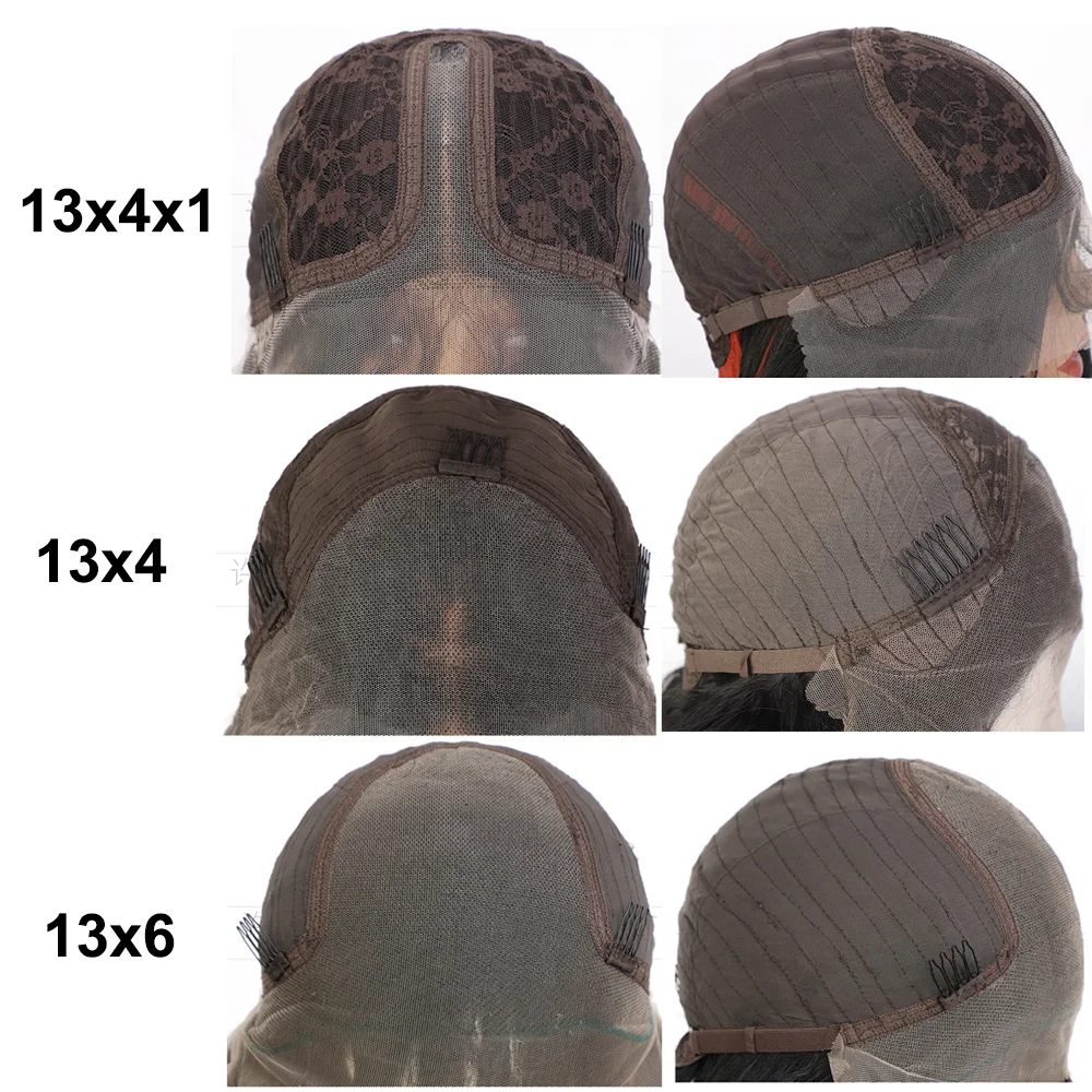 Evidenziare Nero Rosso Biondo Borgogna Parrucche anteriori in pizzo sintetico con onda del corpo 13X6 Parrucche frontali in pizzo HD Pre pizzicate con i capelli del bambino
