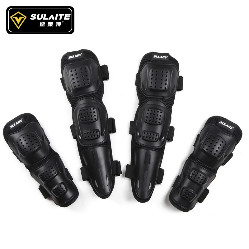 

SULAITE 4 Piece Motorcycle Skateboarding Knee Elbow Pads Four Season Shockproof Anti Fall Guards For Adults Outdoor Sports