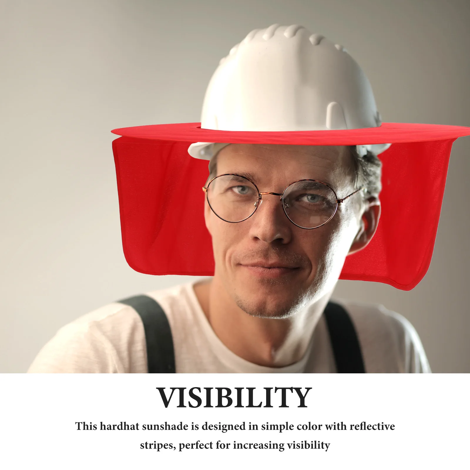 Construction Hat Sun Shade Reflective Stripes Wide Brim Neck Cover Hard Hat Visor Protective Cover Safety Visor
