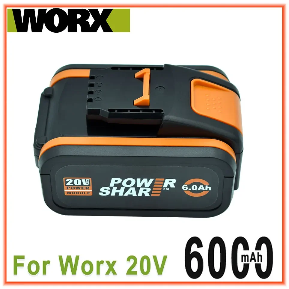 

100% Original Worx WA3553 20V 6.0Ah Battery Cordless Power Tool Spare Batteriies WA3572 WA3553 WX390 WA3551 WX176 WX178 Battery