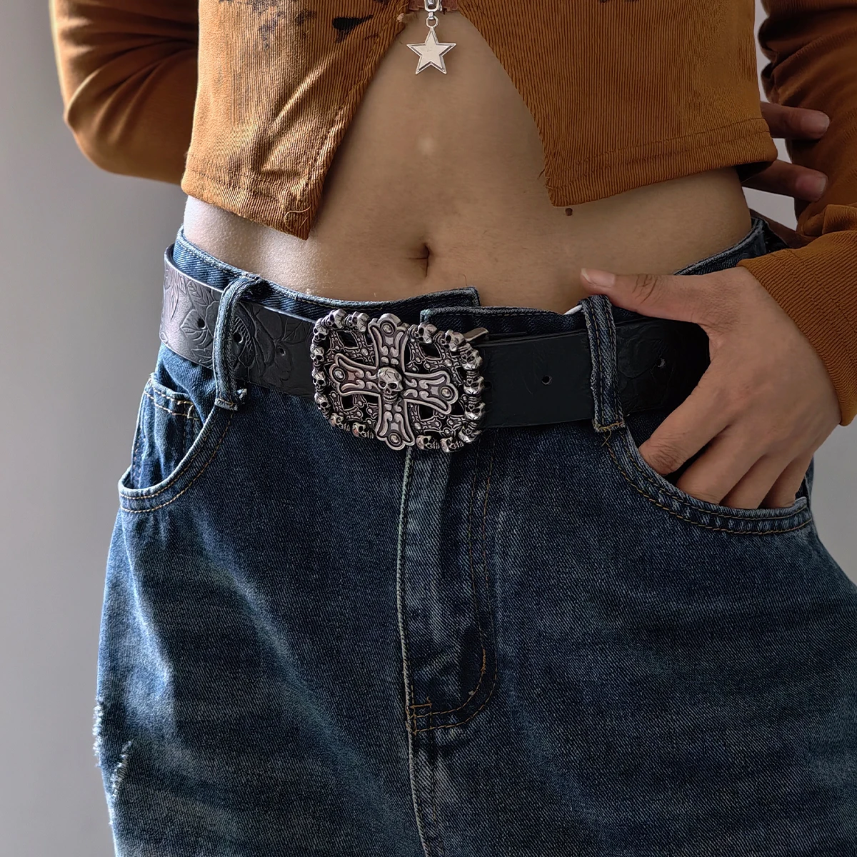 New Retro Men's Belt Bohemian Style Belt Fashion Personalized Belts For Men Women Punk Rock Y2K Waistband For Pants and Jeans - view 2