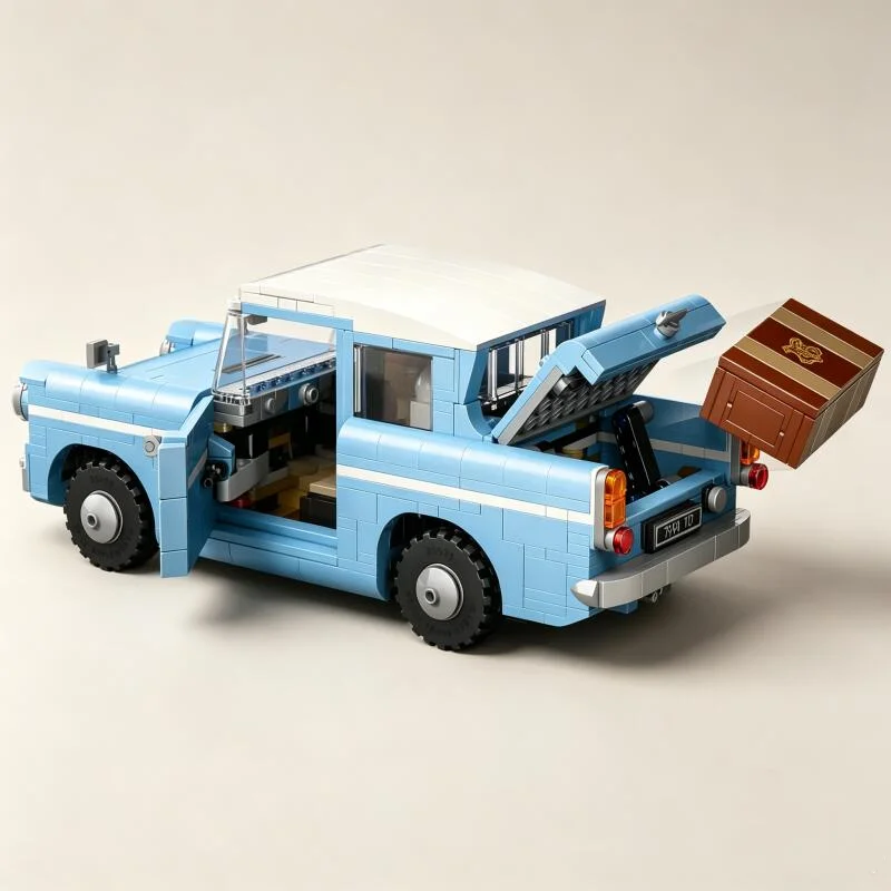 In Stock 868pcs Magic Retro Flying Automobile Puzzle Model Building Blocks Racing Car Bricks Toys For Birthday Festival Gifts