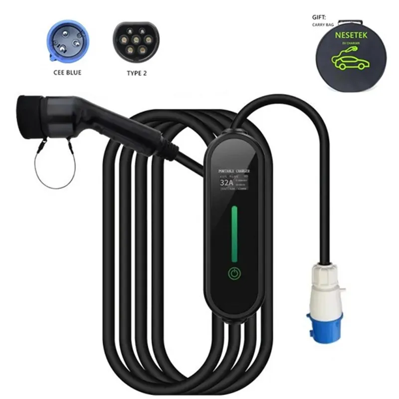 

Mobile Electric Vehicle Charger Type 2 Level 2 Portable EVSE EV Car Charging Cable