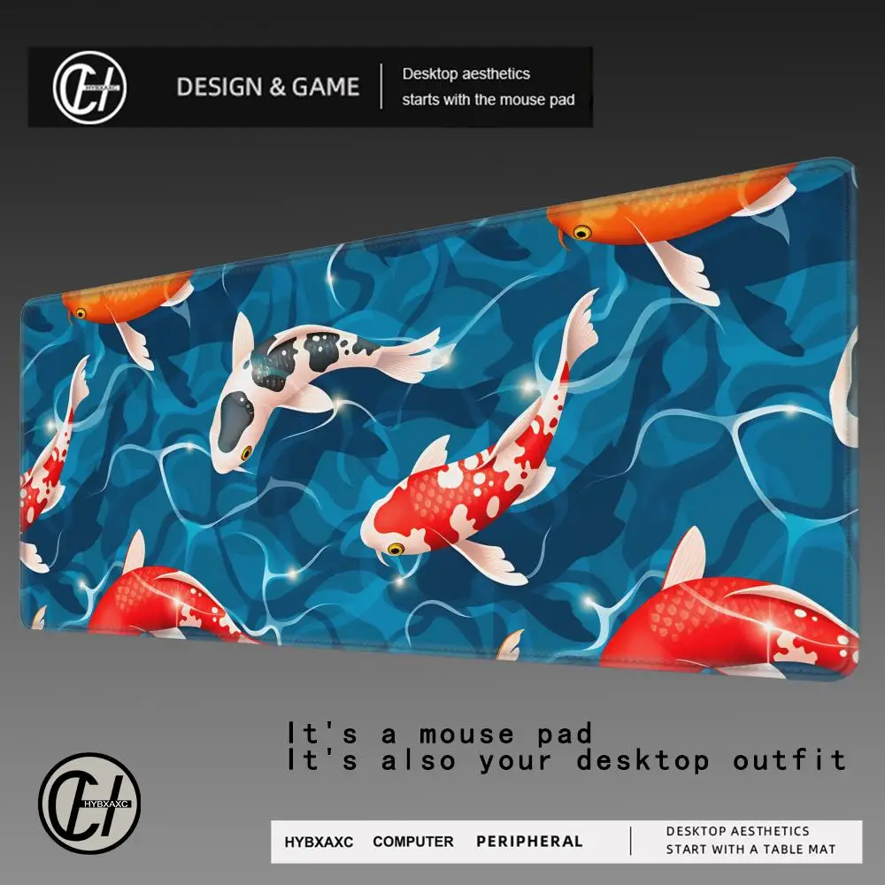 

HYBXAXC Japanese Good Luck Red Koi Fish Mouse Pad Gaming Accessory Mousepad Rubber Deskmats HD Non-Slip Computer Keyboard Mat