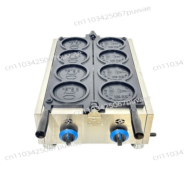 4-Hole Commercial Gold Coin Bread Machine | Street Food Mold