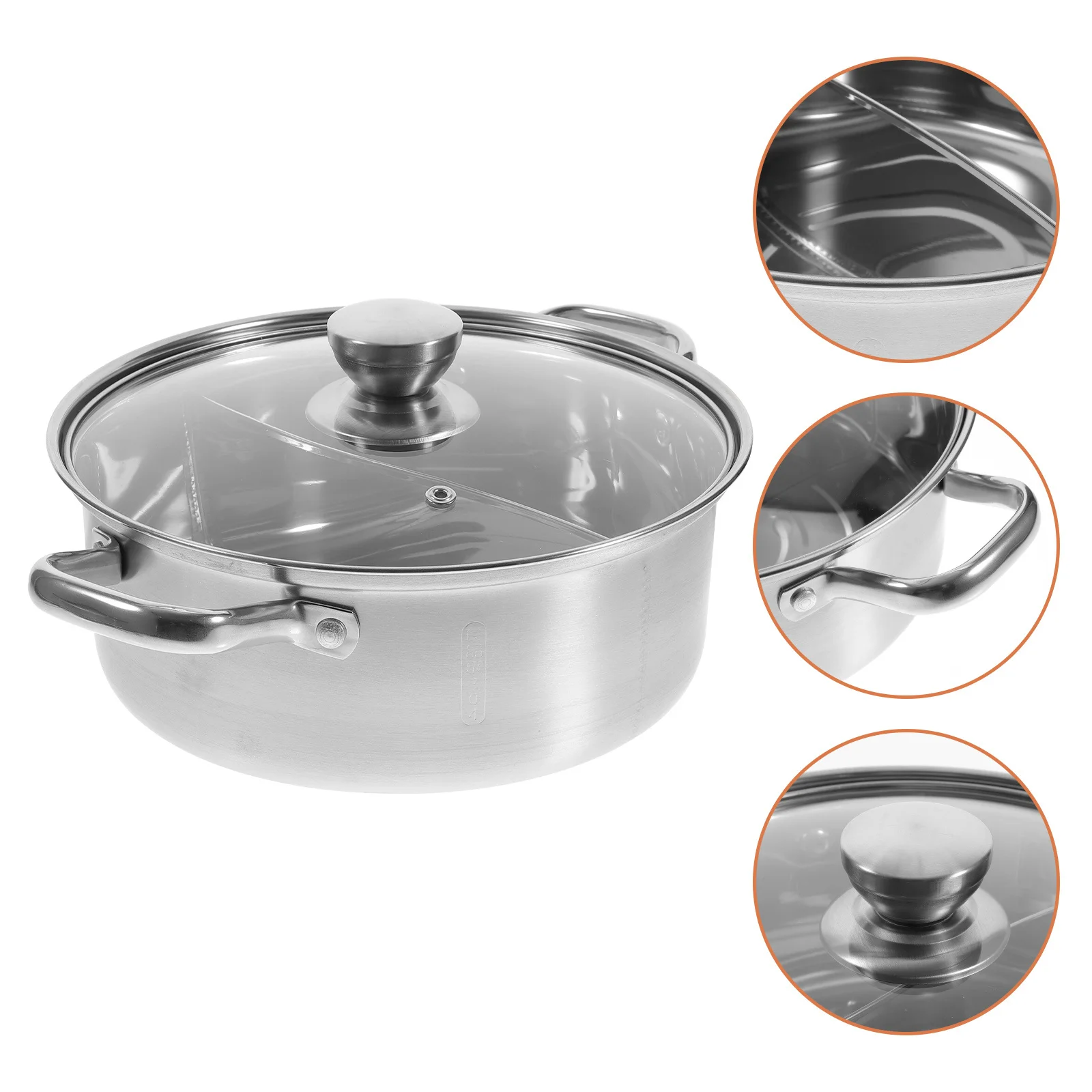 

Stainless Steel Hot 3L Dual Sided Soup Pot For Induction Cooker Non-Stick Cooking Pot Gas Stove Stockpot Soup