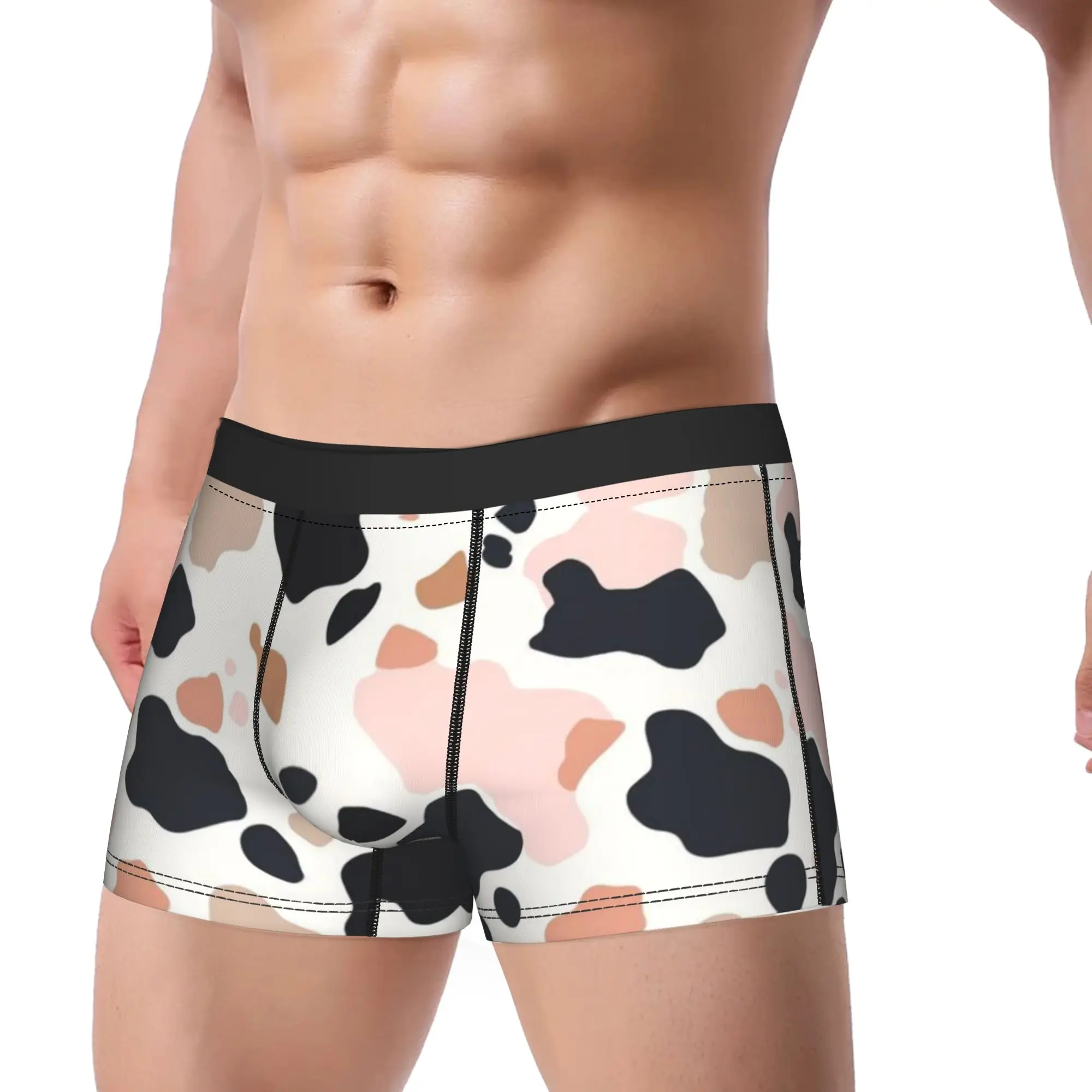 Pattern (10) Cow Print Underpants Breathbale Panties Male Underwear Ventilate Shorts Boxer Briefs