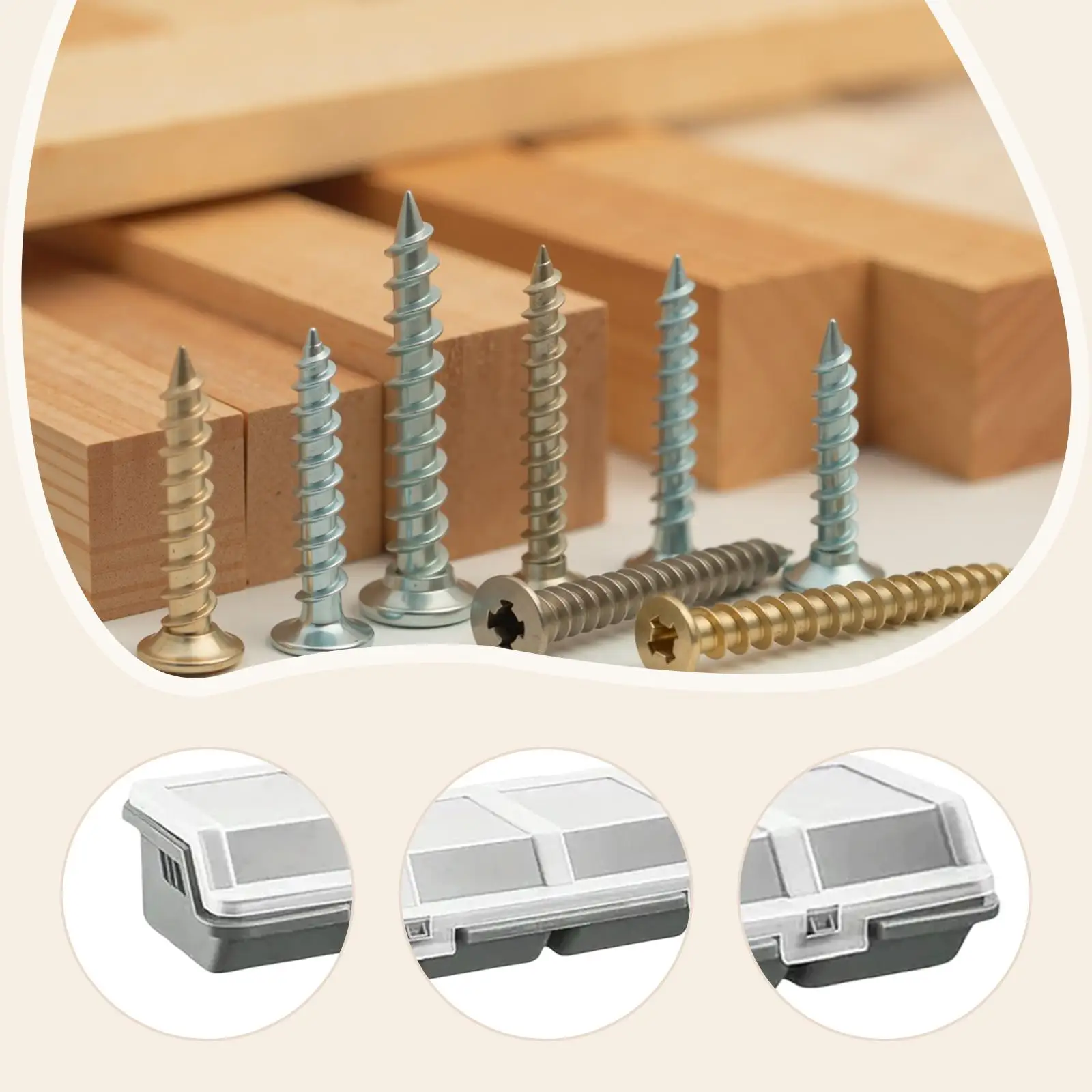 4x Screw Organizer Boxes Organizer Cases for Bolts Electronic Components Small