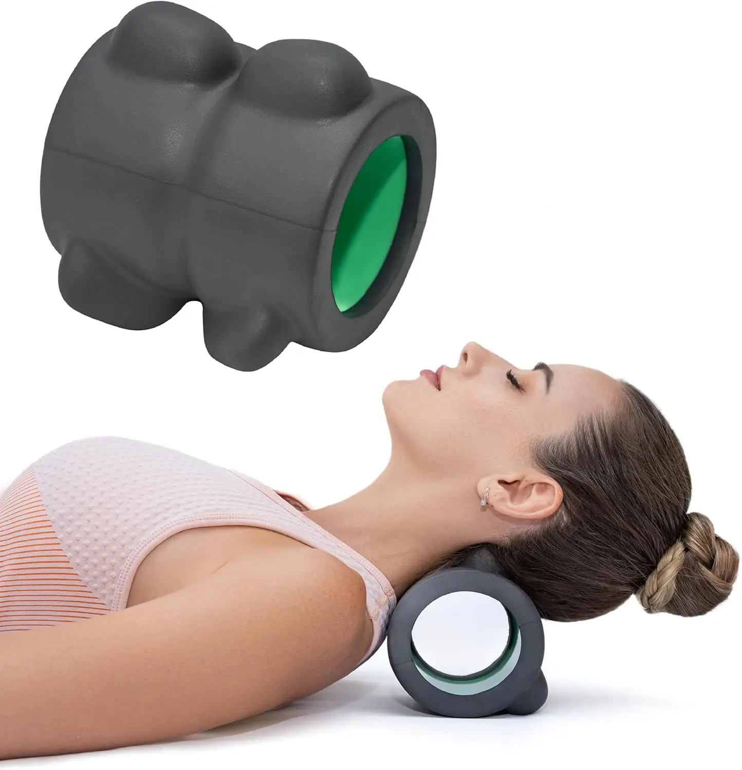 

Ролик для шеи 4 дюйма для снятия головной боли и мышечного напряжения, нагрузка до 227 кг, компактный дизайн