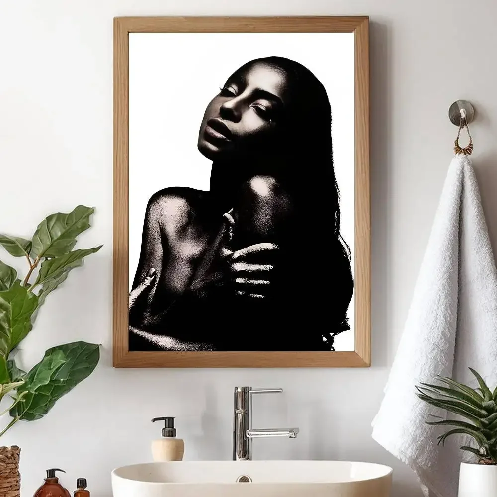 الحديثة العصرية Sade الموسيقى أسود أبيض الموسيقار المشارك ذاتية اللصق الفن ورق مقاوم للماء ملصق مقهى بار غرفة جدار ديكور