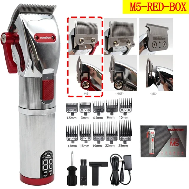 Madeshow M5 M6 Cordless Hair Clipper 6000-7000SPM