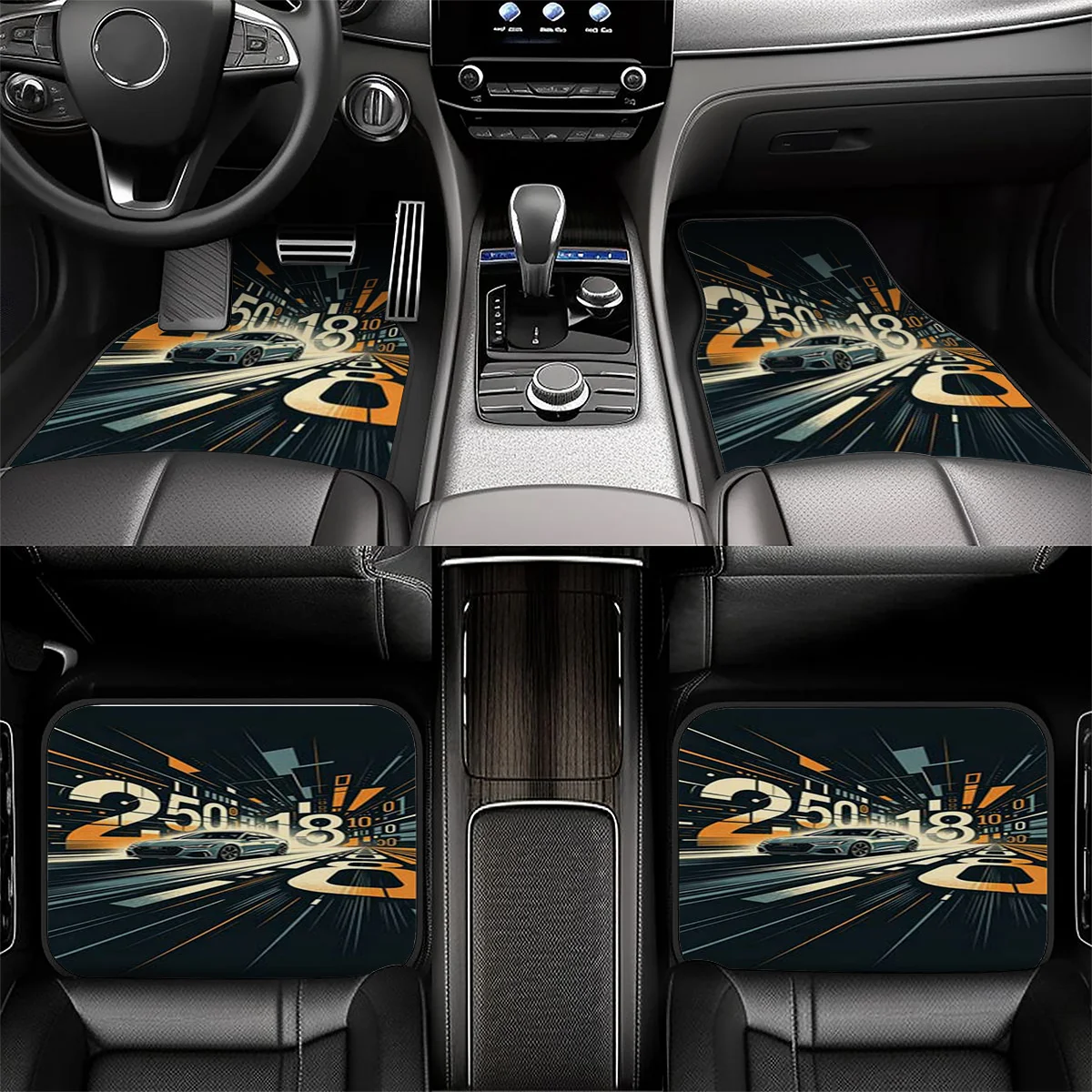 5pcs Car Floor Mats, Trunk Mat, 
