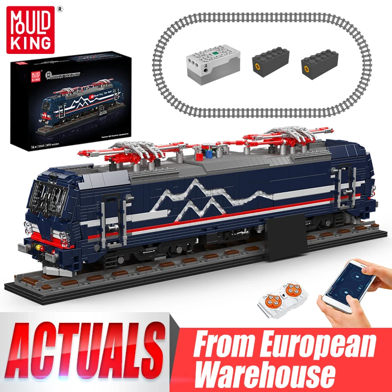 Mould King 12045 Locomotive technique motorisée, train de passagers électrique européen, blocs de construction, cadeau de Noël pour enfants