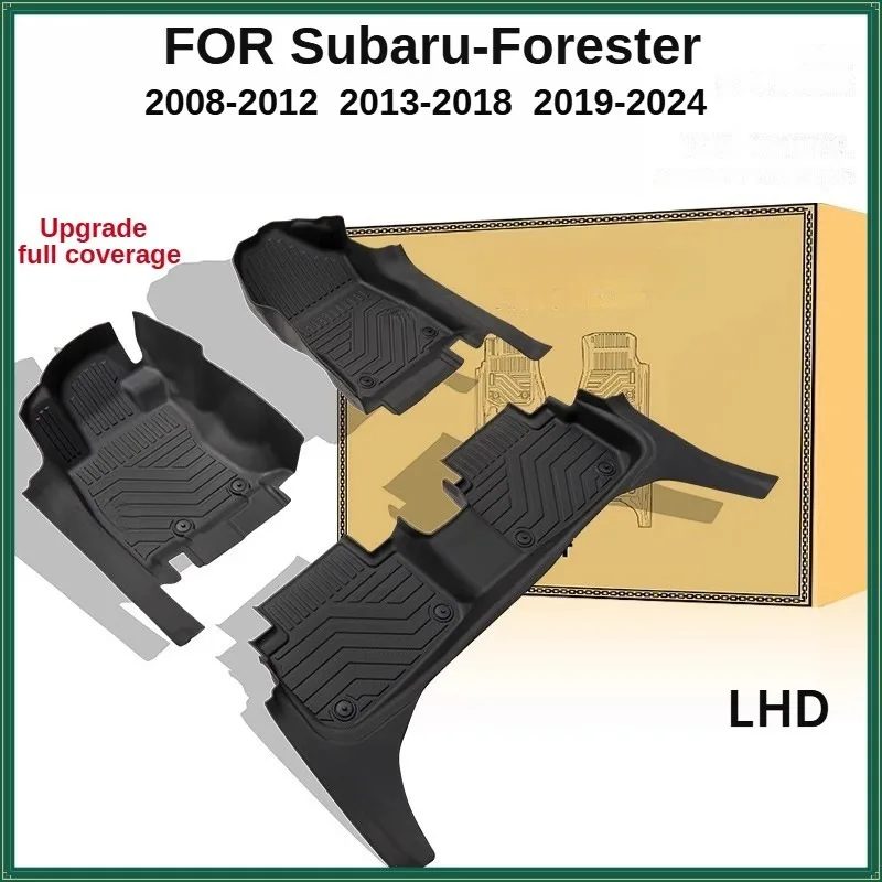 TPE Floor Mats For Subaru Forester 2008-2024 LHD SPORT plus Full Coverage Waterproof Surround threshold accessories