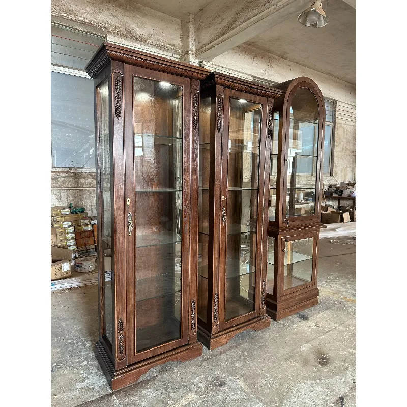 Chinese Antique Display Cabinet Glass Middle Island Cabinet Jewelry Ceramic Jade Display Cabinet Antique Specimen Retro Display